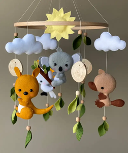 Koala bebé móvil animales australianos cuna móvil Koala canguro ornitorrinco cacatúa decoración de guardería natural - Product Image 3