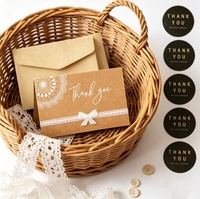 Sobres de Papel Kraft con Tarjetas de Agradecimiento, Empaque de Regalo Impreso Personalizado para Pedidos de Pequeñas Empresas