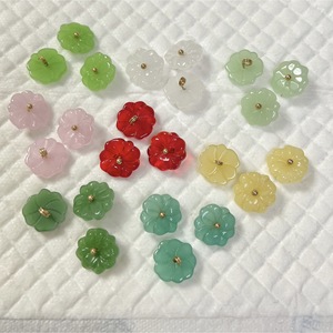 Flower Shape Glass <b>Buttons</b> For Cheongsam Tang <b>Suit</b> Hanfu DIY Jewelry Accessories Lead Free Spring 2024 Yiwu Origin - Product Image 1