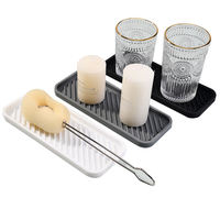 Tapis de drainage en silicone de qualité alimentaire, écologiques et modernes, imperméables, pour évier de cuisine, support pour éponges de beauté, pour restaurants