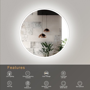 <span class=keywords><strong>Espejo</strong></span> Inteligente con Retroiluminación LED Redonda de 32'' de Bathnology, <span class=keywords><strong>Espejo</strong></span> Plateado con Pantalla Táctil, <span class=keywords><strong>Luz</strong></span> para <span class=keywords><strong>Baño</strong></span> - Product Image 3