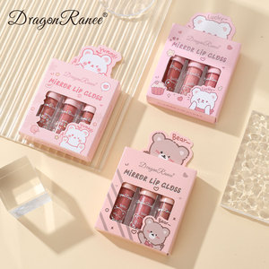 ลิปกลอส Dragon Ranee 3 ชิ้น ลิปออยล์เนื้อกระจก ชุ่มชื้น ฉ่ำวาว ประกายมุก พร้อมกล่องลายการ์ตูน Dudu Lip - Product Image 3