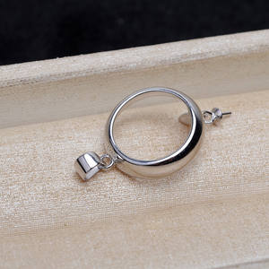 Pendentif en argent Mabei S925, collier à double perle, 4811, 15,5 perles, accessoire de bricolage, pendentif en argent vide, composants de bijoux - Product Image 3