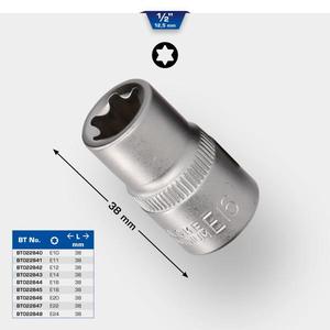 BRILLIANT TOOLS - BT022844 1/2 ''Torx E-socket - EAN 4042146776285 HAND SOCKETS 1/2" - Product Image 2