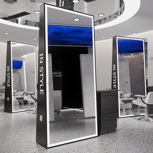 Estación <span class=keywords><strong>de</strong></span> espejo <span class=keywords><strong>de</strong></span> doble cara cuadrada decorativa sin marco para salón <span class=keywords><strong>de</strong></span> belleza, barbería - Product Image 5