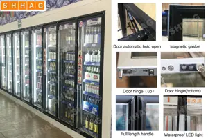 Commercial Refrigeration Equipment Chiller Glass Door With Automatic Defogging Frame Fridge Chiller Cooler Glass Door