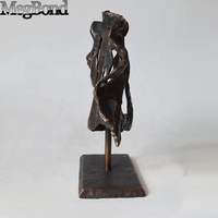 Figurine de tête de cheval en bronze Megbond en fonte, décoration de table abstraite en métal pour salon, technique de gravure, idéale pour les fêtes