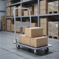 Carretilla de Plataforma Plegable con Superficie Recubierta en Polvo, Capacidad de 150 kg, Carretilla Plana Industrial para Transporte de Mercancías