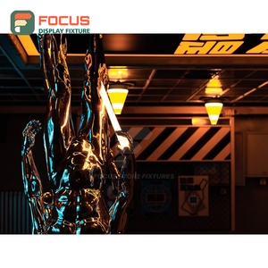 Comptoir de service de café contemporain avec finition en bois stratifié, zone d'exposition d'accessoires, comptoir de caisse de café - Product Image 6