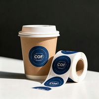 Autocollant adhésif rond personnalisé Jinyu en PVC, imprimé UV brillant, pour étiquettes de café sur gobelets en papier et en plastique, boissons