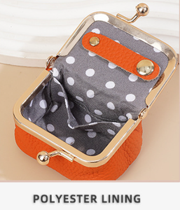 Hot Selling Mini Square Jewelry Box Leather <b>Coin</b> Wallet with Gold Metal Frame for Women - Product Image 2
