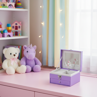 Caja Musical Personalizada con Canción, de Manivela, Ecológica, con Cajón, Regalo Musical para Niñas, con Estampado en Caliente