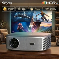 Projecteur intelligent HQ11W V660 à puce haute luminosité 4K Android, projecteur vidéo 4K pour cinéma maison avec télécommande Air Mouse