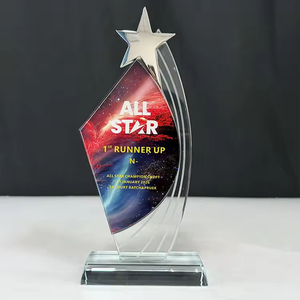 Trofeo in Cristallo K9 di Alta Qualità Personalizzato con Stella a Cinque Punte in Metallo Incisa, Coppa Premio per Competizioni Aziendali - Product Image 6