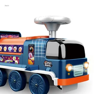 Детские железнодорожные пути автомобиля свободное колесо езды на автомобиле для маленьких мальчиков 2-в-1 Музыка огни говорить история