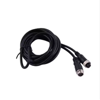 Câble d'extension vidéo pour systèmes de vidéosurveillance, DVR mobile, caméra de voiture, 5m, connecteur aviation 4 broches M12, étanche IP68, cuivre