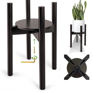 Legend – support de fleurs <span class=keywords><strong>en</strong></span> bambou au milieu du siècle, jardinière intérieure et extérieure, décoration de balcon, support de fleurs <span class=keywords><strong>en</strong></span> <span class=keywords><strong>bois</strong></span> noir, Offre Spéciale - Product Image 2