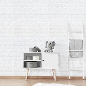 Самоклеящиеся водонепроницаемые Настенные обои черного цвета из ПЭ, современные обои на заказ, домашнее украшение стен, 3D кирпичная пена, Настенная Наклейка - Product Image 3