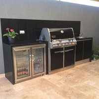 Cuisine extérieure modulaire pour barbecue en acier inoxydable 304 La cuisine extérieure peut s'assembler librement pour évier et réfrigérateur