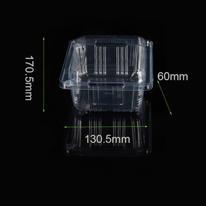 Contenants alimentaires jetables en plastique PET transparent, boîtes de rangement à clapet pour emporter, avec logo personnalisé estampé - Product Image 1