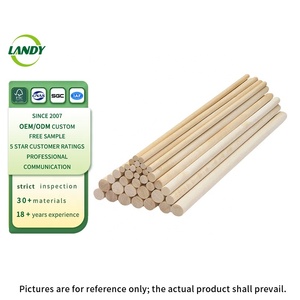 Bastoncini di <span class=keywords><strong>Legno</strong></span> di Faggio Sostenibile di Alta Qualità, Non Finiti, Rotondi, di Diverse Dimensioni per Progetti Fai-da-Te - Product Image 1