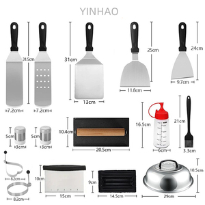 Kit de 35 Accesorios para Parrilla, Juego de Espátulas para Parrilla <span class=keywords><strong>con</strong></span> Espátulas Ampliadas, Cubierta para Untar y Raspador para Barbacoa al Aire Libre - Product Image 5