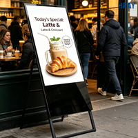 Pantalla LCD TFT de pie para interiores HRAY de 43 pulgadas con menú táctil opcional, OEM ODM para cafeterías, restaurantes, comercios y hoteles