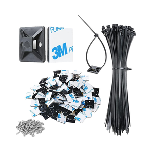 Bảo vệ ngoài trời ziptie dính dây nhựa ốc vít cáp mạnh mẽ tự dính màu đen Cáp Zip Tie dính gắn kết trytytki - Product Image 1