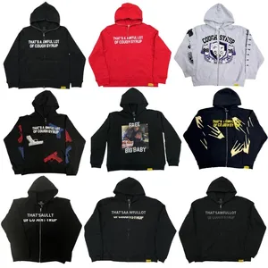 Sudadera con capucha con cremallera de marca de moda, 100% algodón, corte holgado, con estampado de letras y diseño 'THAT'S AWFUL LOT of Cough Syrup' - Product Image 2