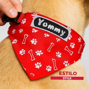 Bandana per Cani Yommy con Motivo a Zampa di Cane Rossa, Accessorio per il Collo degli Animali Domestici - Product Image 1