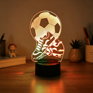Factory Wholesale 3D Night Lamp Luminous Colorful <b>Led</b> Night <b>Lights</b> Home Decor Remote Control Football Acrylic Table Lamp - Product Image 5