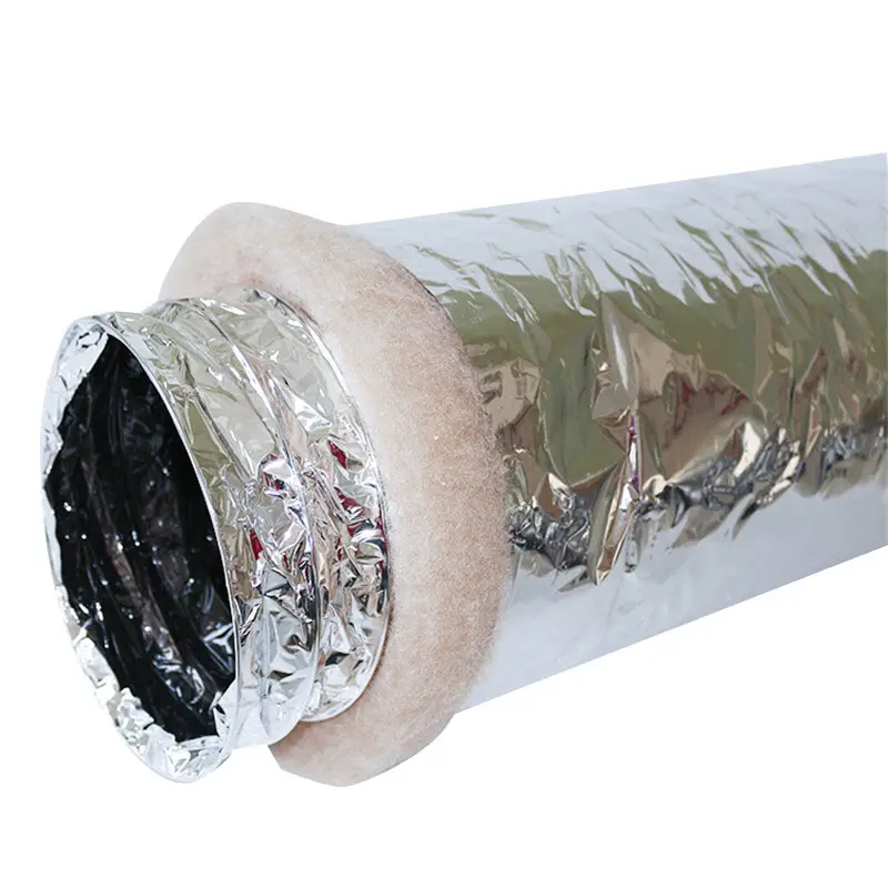 150MM X 5M R1.5 conduit acoustique argent isolé conduit flexible HVAC