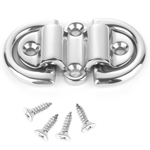 Anneau de fixation pour bateaux, yachts, camions et remorques en acier inoxydable 316, anneau double D marin, plaque de fixation pliable - Product Image 1