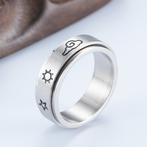 Stainless Steel Rotatable <b>Ring</b> With Weather Symbols Stress Relief Jewelry Unisex Fashion <b>Ring</b> - Product Image 2