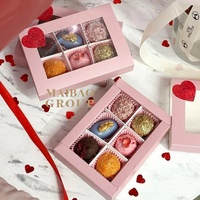 Boîte d'emballage de luxe pour faveurs de mariage, bonbons, cadeau, truffe, chocolat, boîte vide avec insertion