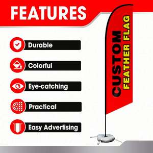 Drapeaux à plumes personnalisés en gros pour la publicité d'événements en plein air, bannière volante de plage pour la promotion des entreprises - Product Image 3