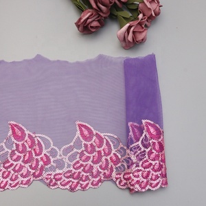 Tela <span class=keywords><strong>de</strong></span> encaje bordada con hilo en forma <span class=keywords><strong>de</strong></span> cola <span class=keywords><strong>de</strong></span> pavo real y fénix para vestido, ribete <span class=keywords><strong>de</strong></span> encaje con lentejuelas <span class=keywords><strong>de</strong></span> 20 cm <span class=keywords><strong>de</strong></span> ancho en stock - Product Image 6