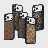 Coque de téléphone pour iPhone 18 Pro Max, chargement magnétique sans fil, style brodé, texture givrée, liège, compatible 17 16 15