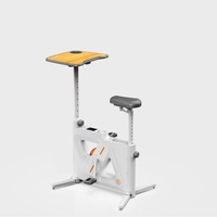 Vélo d'exercice vertical dynamique avec tablette, vélo à pédales pliable à résistance magnétique, machine de cyclisme d'intérieur multifonctionnelle pour la maison