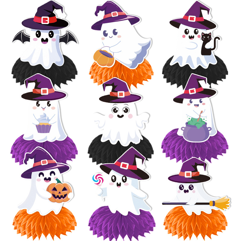 Halloween Honeycomb Design D [ensemble de 9 pièces]