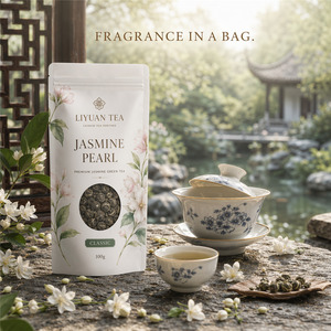 Sachets en Mylar à fond plat refermables <span class=keywords><strong>pour</strong></span> thé vert aux perles <span class=keywords><strong>de</strong></span> jasmin, emballage alimentaire vertical <span class=keywords><strong>pour</strong></span> thé en vrac et herbes chinoises, idéal comme cadeau - Product Image 6