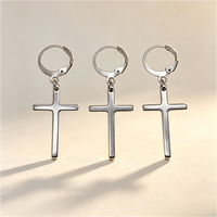 Boucles d'oreilles croix en acier inoxydable personnalisées, tendance, pour étudiants, hommes, femmes, couples, accessoires de bijoux, vente en gros