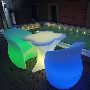 Đồ Gỗ Ngoài Trời Led nhựa bảng và ghế Led nhựa xách tay quầy bar đồ nội thất LED ánh sáng hiện đại quầy bar - Product Image 3