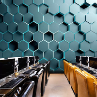 Murale murale 3D géométrique moderne, imperméable et facile à installer pour salle de jeux et fond de karaoké