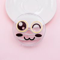 Étui à lentilles de contact portable mini, mignon, coloré et simple, avec miroir, pour emballage cosmétique personnalisé