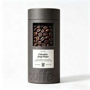 Eco-Friendly Kraft Paper Coffee Tube With Gold <b>Foil</b> Design Recyclable Cylindrical Canister For Coffee Beans Storage - Product Image 1