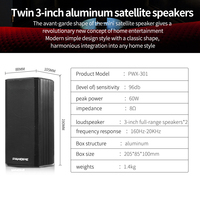 Mini Système Sonore Home Cinéma 5.1 Surround 3D avec Amplificateur 5.1, Connexions USB/TB/Fibre Optique/Coaxiale et Haut-Parleurs Satellites Combinés