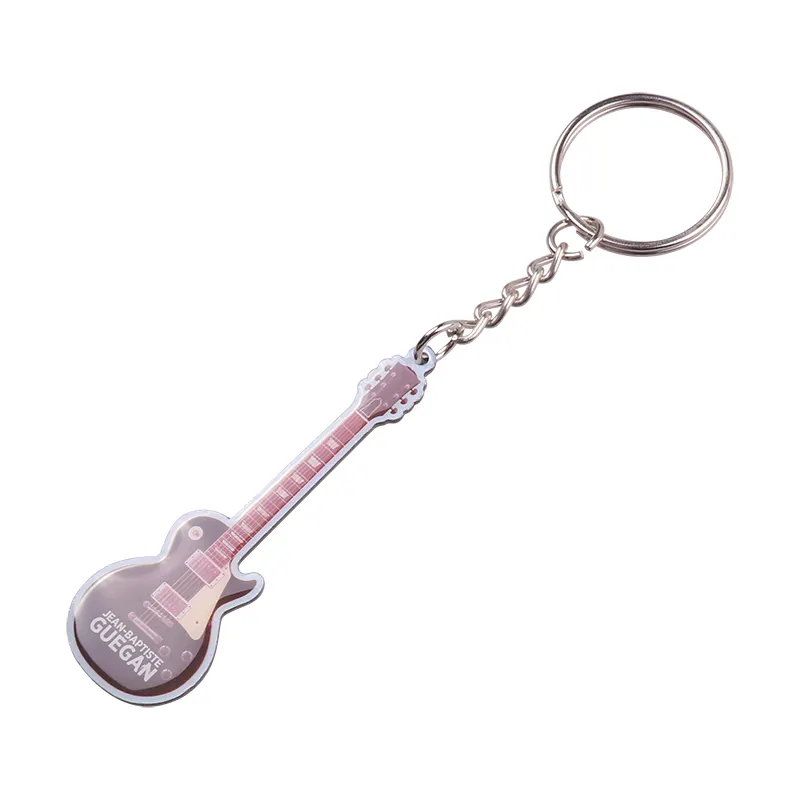 2024 Factory Direct Supply Custom Guitar Key Rings Long Metal Key Chain