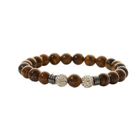 Nouveau Bracelet Tendance pour Femme en Perles Extensibles, 8 mm, Bille Disco en Cristal, Œil de Chat en Verre, et Pierres Naturelles Rondes