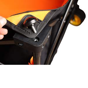 DB Extra Long Extender Chariot pliant avec grande capacité Jardin Shopping Beach Cart en noir et orange pour outils - Product Image 3